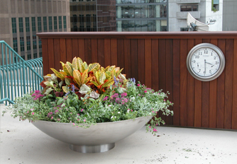 One Superior Stainless Steel Planters